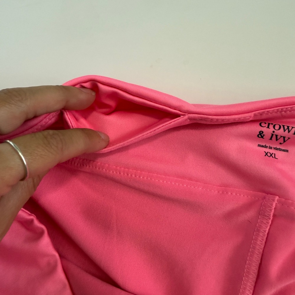 Crown & Ivy Womens XXL Pink Scalloped Hem Skort Active Athletic Skirt Pocket - Picture 3 of 8